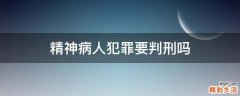 精神病人犯罪要判刑吗