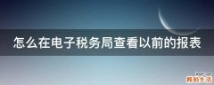 怎么在电子税务局查看以前的报表