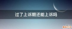 过了上诉期还能上诉吗