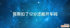 驾照扣了12分还能开车吗