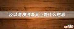 泾以渭浊湜湜其沚是什么意思