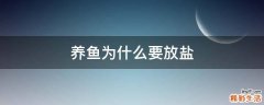 养鱼为什么要放盐