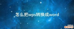 怎么把wps转换成word