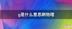 g是什么意思啊物理