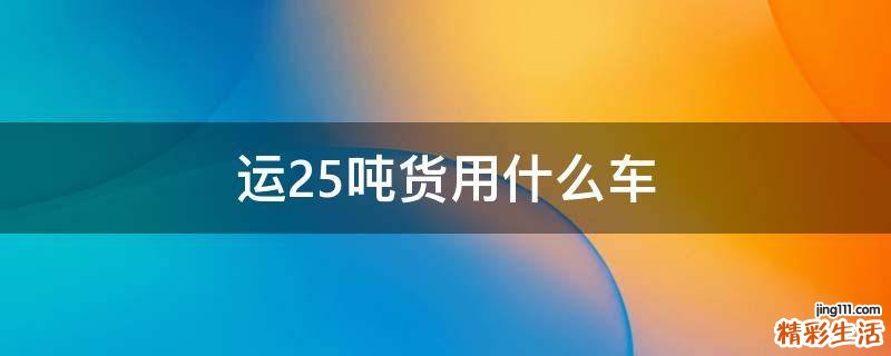 运25吨货用什么车