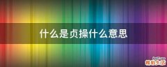 什么是贞操什么意思