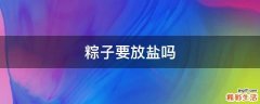 粽子要放盐吗