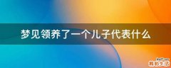 梦见领养了一个儿子代表什么