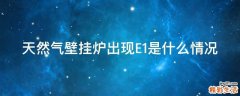 天然气壁挂炉出现E1是什么情况