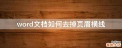 word文档如何去掉页眉横线