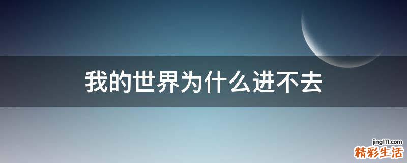 我的世界为什么进不去