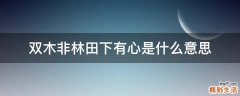 双木非林田下有心是什么意思