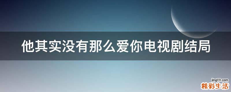 他其实没有那么爱你电视剧结局