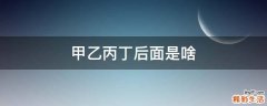 甲乙丙丁后面是啥