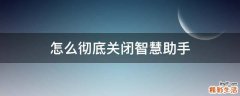 怎么彻底关闭智慧助手