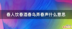 春人饮春酒春鸟弄春声什么意思