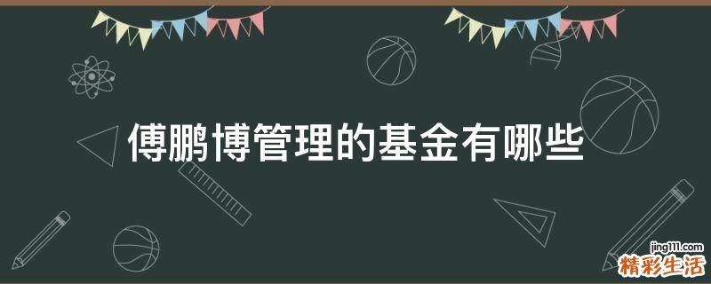 傅鹏博管理的基金有哪些