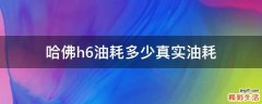 哈佛h6油耗多少真实油耗