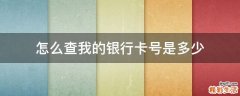 怎么查我的银行卡号是多少