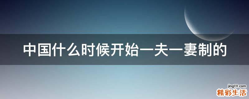 中国什么时候开始一夫一妻制的