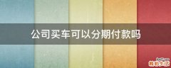 公司买车可以分期付款吗