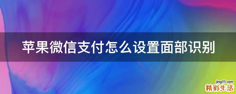 苹果微信支付怎么设置面部识别