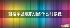 凯格尔盆底肌训练什么时候做