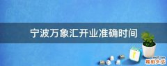 宁波万象汇开业准确时间