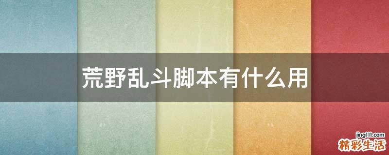 荒野乱斗脚本有什么用