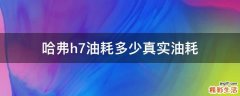 哈弗h7油耗多少真实油耗