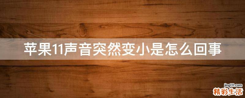 苹果11声音突然变小是怎么回事