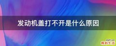 发动机盖打不开是什么原因