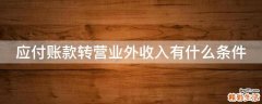 应付账款转营业外收入有什么条件