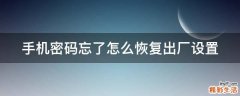 手机密码忘了怎么恢复出厂设置