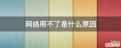 网络用不了是什么原因