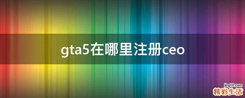 gta5在哪里注册ceo