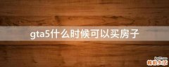 gta5什么时候可以买房子