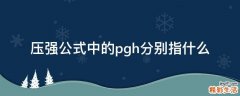 压强公式中的pgh分别指什么