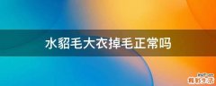 水貂毛大衣掉毛正常吗
