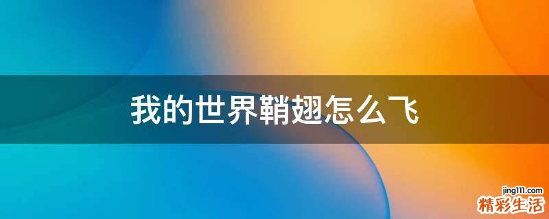 我的世界鞘翅怎么飞