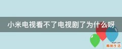 小米电视看不了电视剧了为什么呀