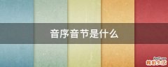 音序音节是什么