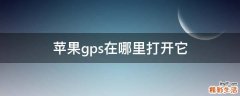 苹果gps在哪里打开它