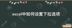 excel中如何设置下拉选项