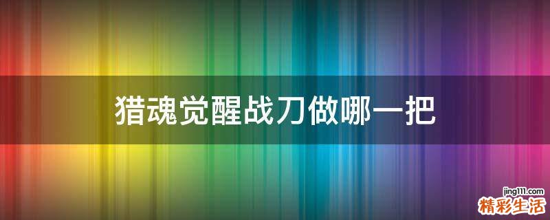 猎魂觉醒战刀做哪一把