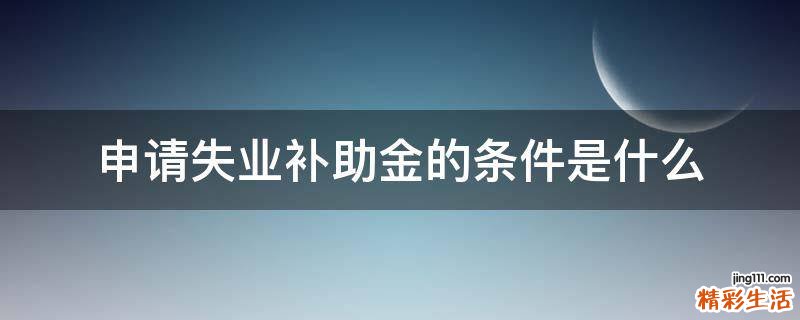 申请失业补助金的条件是什么