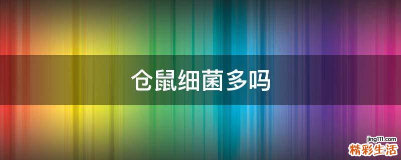 仓鼠细菌多吗