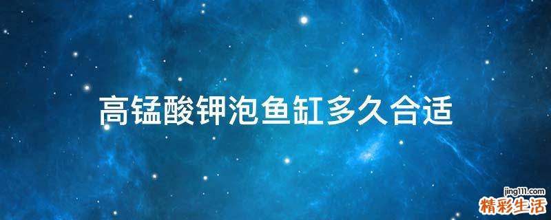 高锰酸钾泡鱼缸多久合适