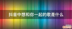 抖音中想和你一起的歌是什么
