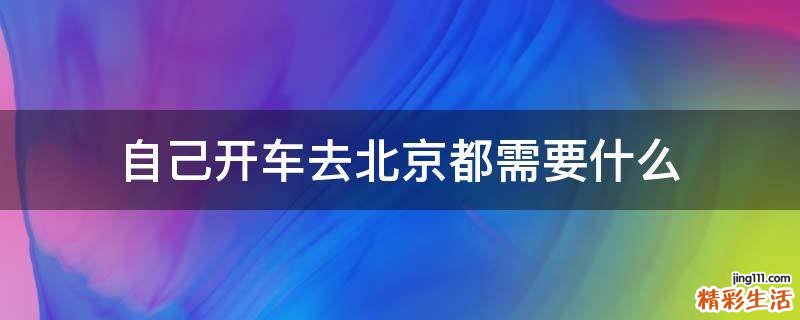 自己开车去北京都需要什么